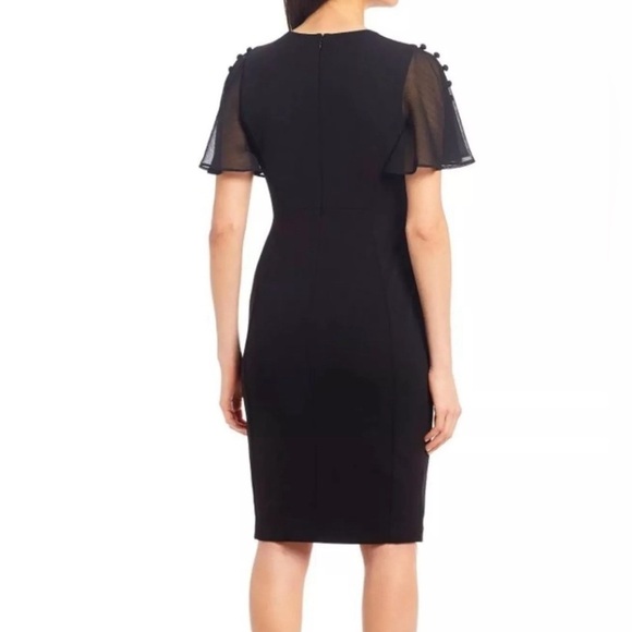 Calvin Klein Crepe Chiffon sheath Women Size 6P - Picture 2 of 11